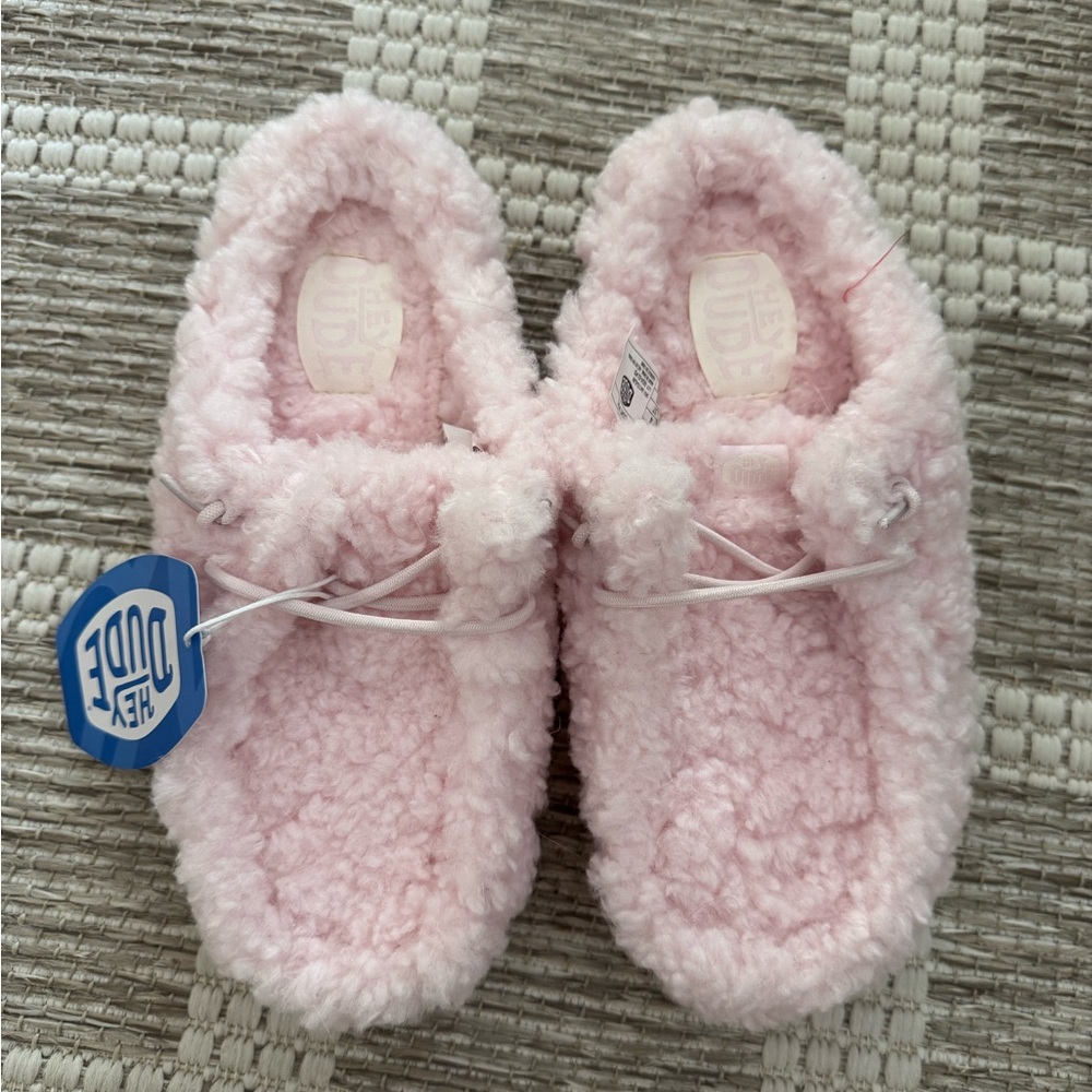 Hey Dude Wendy Slipper Light Pink Fuzzy Slippers